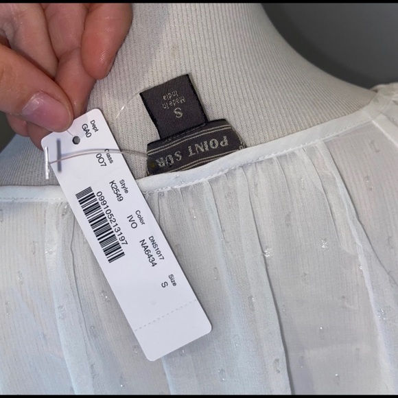 NWT Pin Dot Chiffon blouse inspired by our LA-made denim collection, Point Sur - Picture 7 of 11